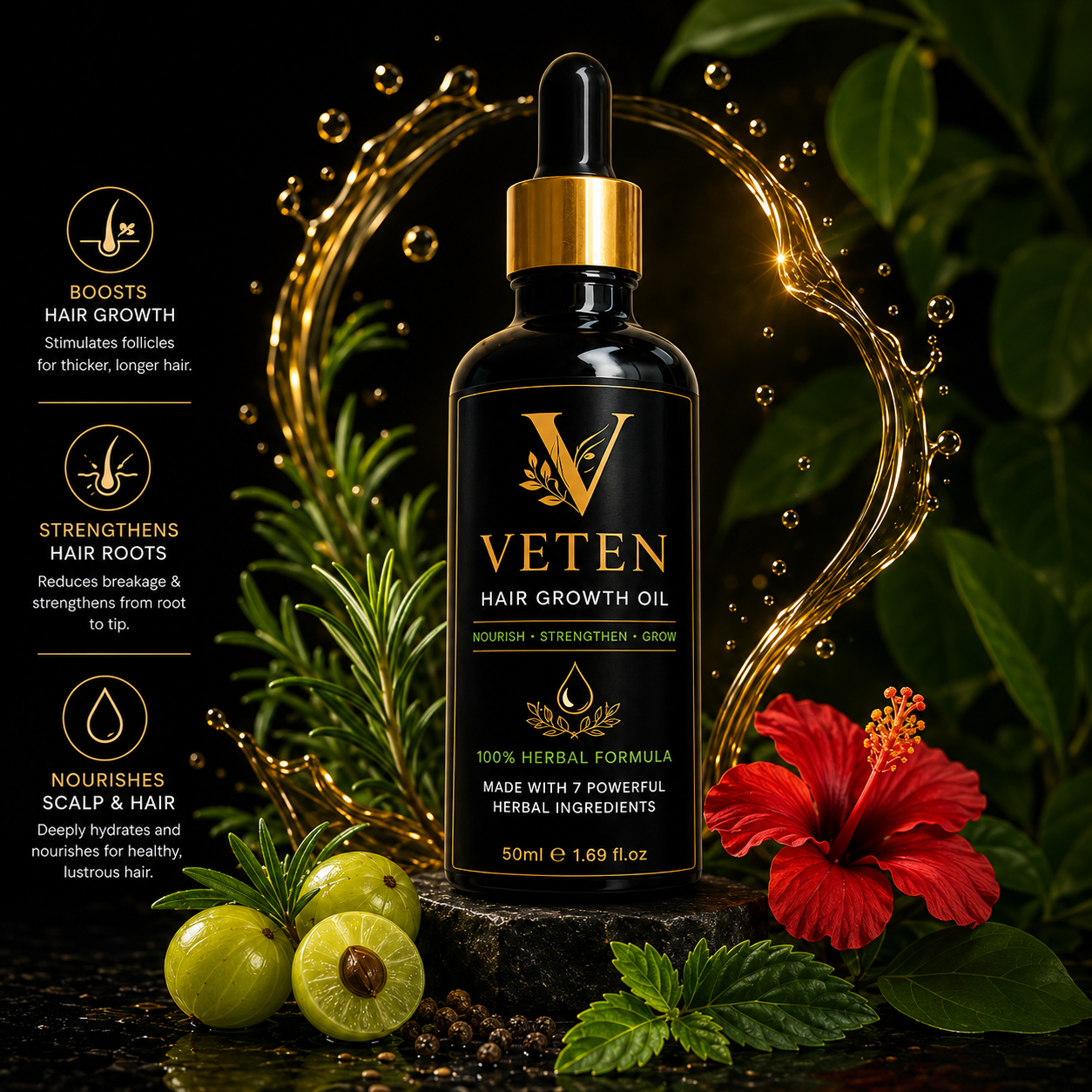 Veten hair growth oil