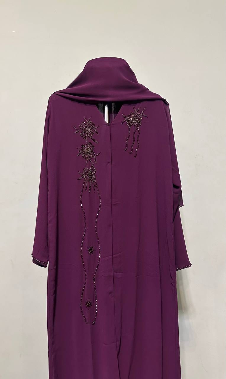 Purpul Chiffon abaya 54 size